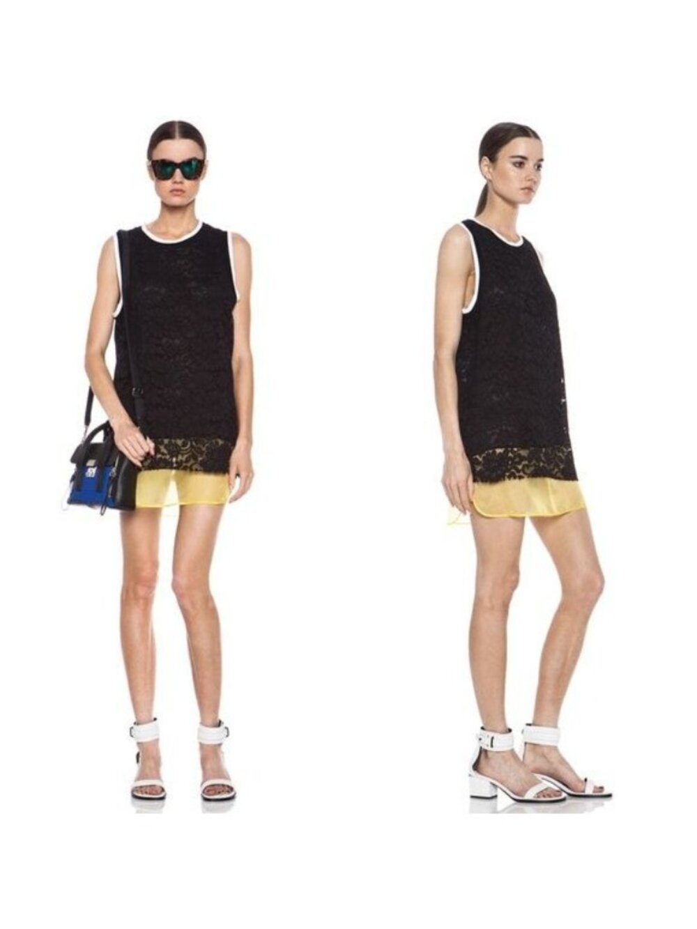 MSGM Lace Tank Dress Ribbed Mini Sleeveless Dhift